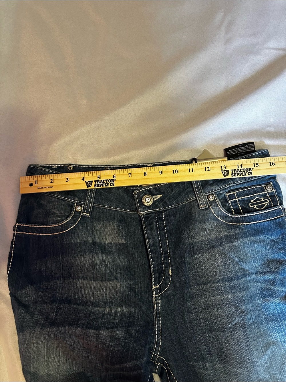 Harley-Davidson Blue Embroidered Pocket Women’s Jeans - Picture 8 of 10